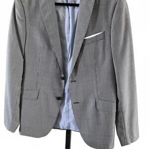 Zara Men’s Dark Navy Houndstooth Blazer 42R